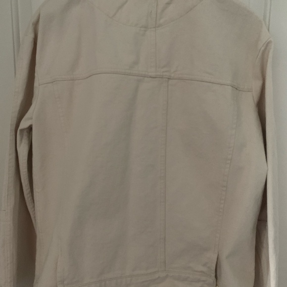 Zara Women's Cream Oversized Collarless Denim Jacket Size Small - Picture 3 of 8